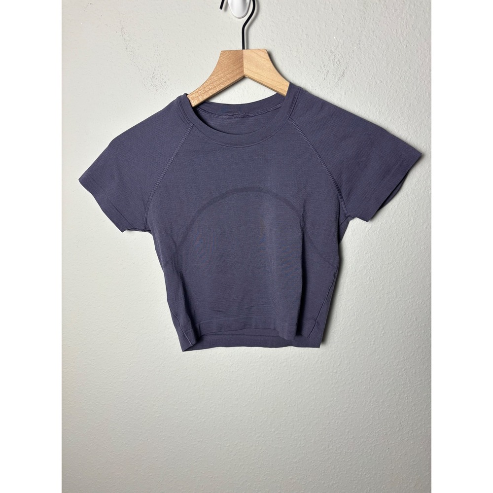 Lululemon Swiftly Tech Cropped Short Sleeve Shirt 2.0 Nightfall Purple Size 6